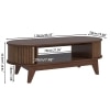 Oval Shaped Coffee Table With Storage, Fluted Accent Table For Living Room