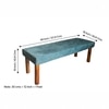 Asteria Solid Wood 2 Seater Bench In Textured Cyan Blue Jackard Fabric