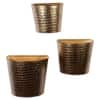 Hammered Wall Planter Set Of 3 By Amaya Decors In Gold Colour