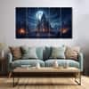 The Castle Decor Ram Mandir Wall Painting Wooden Framed 27x48 Inch (Style 10)