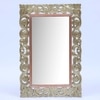 Miro Mango Wood Inlay Brass Carving Wall Mirror