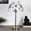Multicolor cotton with Metal Gold Table Lamp