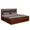 Vrinda Solid Wood Queen  Size Bed With Hydraulic Storage (Honey Oak Finish)
