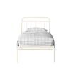 Hampton Metal Non Storage Single Bed in Glossy Ivory Finish