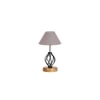 Alivia Grey cotton Table lamp with Wood & Iron Base