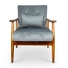 Armari Solid Wood Arm Chair in Grey Color