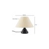 Rawnie Off White Fabric Shade Table Lamp with Black Iron Base
