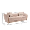 Rihanna 3 Seater Fabric Sofa in Ashen Beige Colour