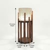 Bastian Wooden Table Lamp with Brown Base and Premium White Fabric Lampshade