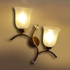 Devansh Metal Electric Wall Light in Gold Colour with White Shade Count of 2 Lights