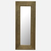 Felix Mango Wood Inlay Brass Tall Wall Mirror