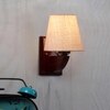 Devansh Solid Wood Electric Wall Light in White Colour with White Shade Count of 1 Light
