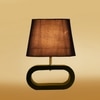 Devansh Black Cotton Table Lamp With  Wood Black Base -3