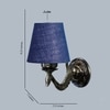 Devansh Metal Electric Wall Light in Antique Gold Colour with Blue Shade Count of 1 Light