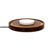 Contemporary Art Hand Painted Glass Shade Table Lamp with Wooden Base