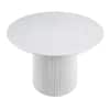 Velin Round Solid Mango Wood Pedestal Dining Table Washed White