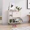 Hexa Red Engineered Wood Shoe Rack in Frosty White Colour