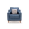 Stevens 1 Seater Fabric Sofa in Turkish Blue Colour