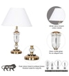 Ashurst Black & Antique Brass Finish Metal And Clear Crystal Glass Table Lamp With White Cotton Shade