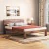 Marieta Bed Solid Wood Queen Size In Teak Finish