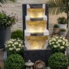 Lime Green Fiber Wall Back Water Fountain