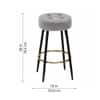Doe Buck Tufted Counter Height Bar Stool in Grey Colour with Gold Footrest