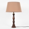 Hatton hand crafted Solid wood walnut finish table lamp With Beige Cotton Shade
