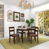 Dallas 4 Seater Dining Set with 4 Chairs (Rubberwood, Dark Cappuccino Finish)