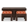 Kivaha 2 Seater Coffee Table Finish Walnut Fabric Morocco Lattice Rust