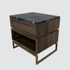 Huch Series Bedside Table with Stone Top and MS Powder Coated Gold Base