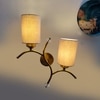 Devansh Metal Electric Wall Light in Gold Colour with Grey Shade Count of 2 Lights