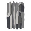 Handmade Wool Silk Shaped Rug Modern Abstract Grey 9 x 12 Feet Carpet