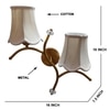 Devansh Metal Electric Wall Light in Gold Colour with off-white Shade Count of 2 Lights