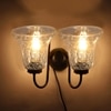 Devansh Metal Electric Wall Light in black Colour with Transparent Shade Count of 2 Lights