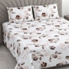 White Floral 400 Tc Cotton Flat Super King Size Bedsheet With 2 Pillow Cover