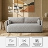 Cozychic Wood 3 Seater With Upholstery Non Storage Sofa In Grey Colour