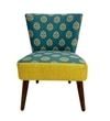 Tiara Solid Wood Accent Chair in Yellow Colour