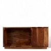 Milan Sheesham Wood Accent Square Coffee Table In Natural Teak Finish