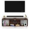 Skiddo Lite Engineered Wood Tv Entertainment Unit Set In Brown Maple & White Finish