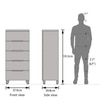 Oslo High Gloss Tall Chest Of Five Drawers Finish - white