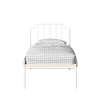 Hackney Metal Non Storage Single Bed in Glossy Ivory Finish