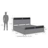 Hanoi Solid Wood Cane King Size Hydraulic Storage Bed In Danish Walnut Finish Fabric Davis Plus