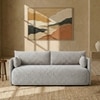 Cozychic Wood 3 Seater With Upholstery Non Storage Sofa In Grey Colour