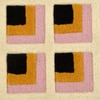Presto Yellow Geometric Hand Tufted Wool Carpet 4X6 Feet