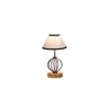 Mariah Multicolor cotton Table lamp with Wood & Iron Base