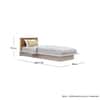 Hexa Engineered Wood Modern Single Bed With Headboard Without Storage In Frosty White And Giant Wood