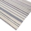 Jaipur Rugs Soft Scalloped Border Striped Wool Dhurrie Rug Grey 4x5 ft
