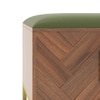 Nina 4 Pairs Solid Wood Shoe Cabinet With Seat In Amber Walnut Finish Olive Leatherette