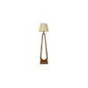 Cavern Wooden Floor Lamp with Brown Base and Jute Fabric Lampshade