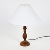 Lorette hand crafted Solid wood honey finish table lamp With White Cotton Shade
